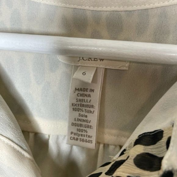 J. Crew Silk Animal Print Ruffle Blouse - Picture 2 of 3